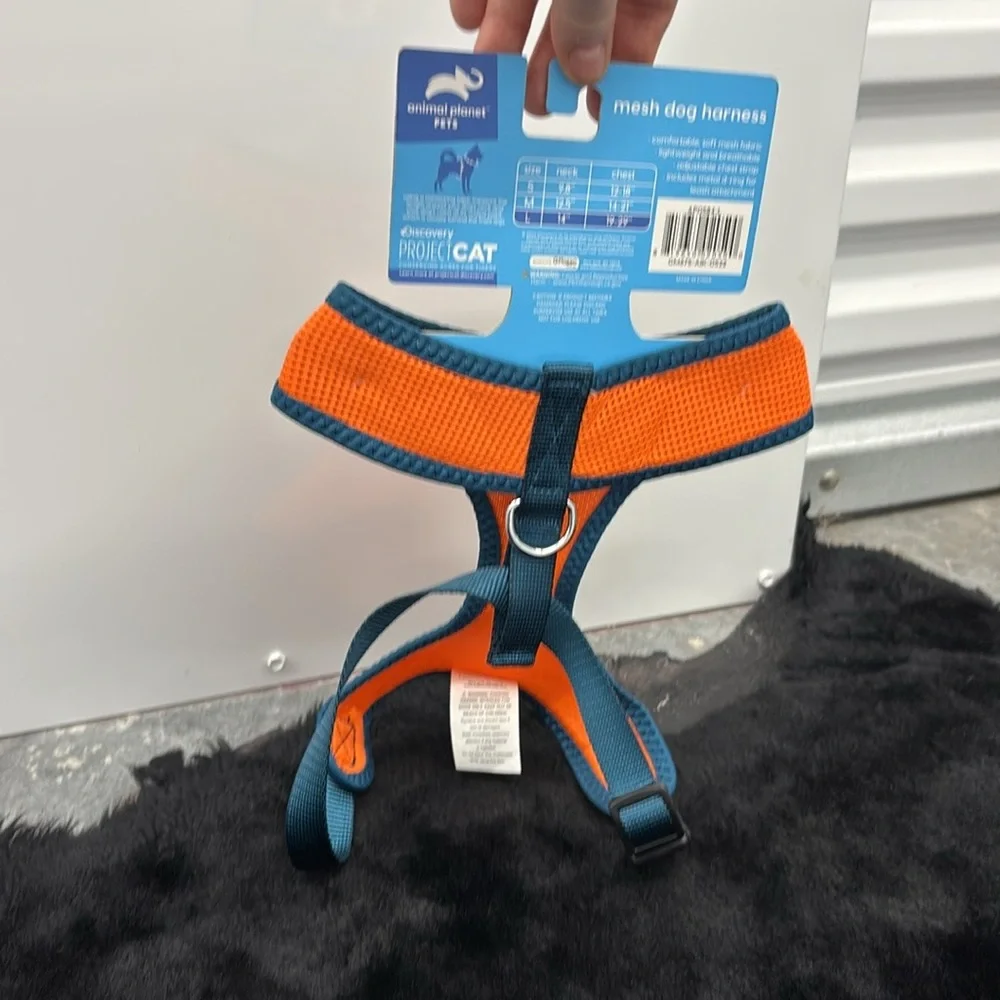 NWT Animal Planet Pets Large Mesh Dog Harness Orange Blue 14” Neck 19-29” Chest